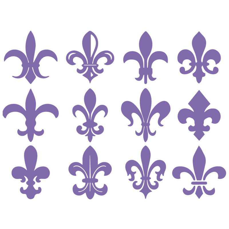 Décalcomanie murale motif fleur du lis, H 40 po x l 53 po x P 0,01 po, Lavande