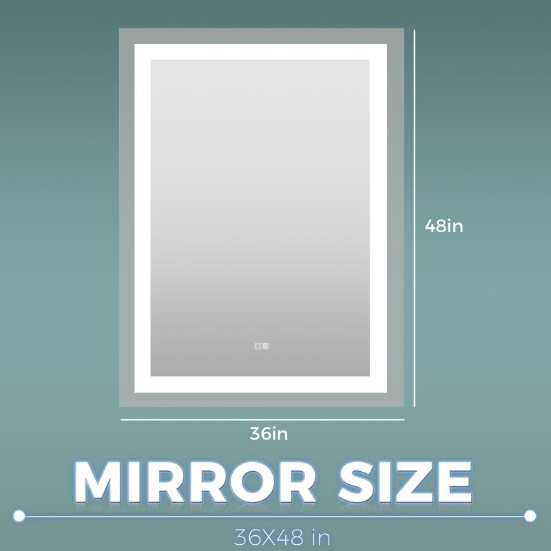 Miroir de salle de bain / de rasage / de salle de bain Amrhein Modern & Contemporary, 36 po x 48 po