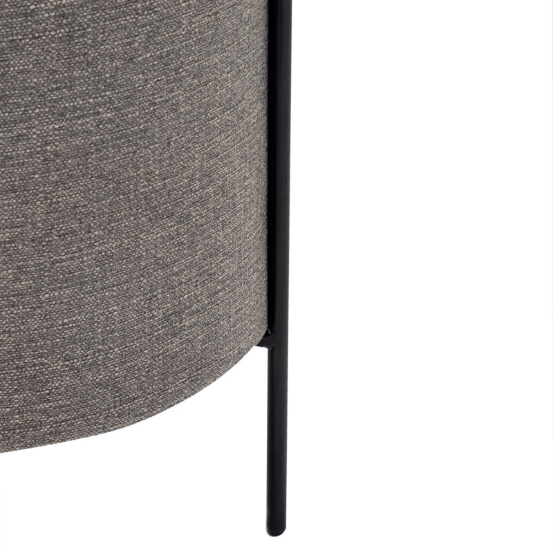Repose-pieds standard rond de 16 po Degnan, Polyester gris