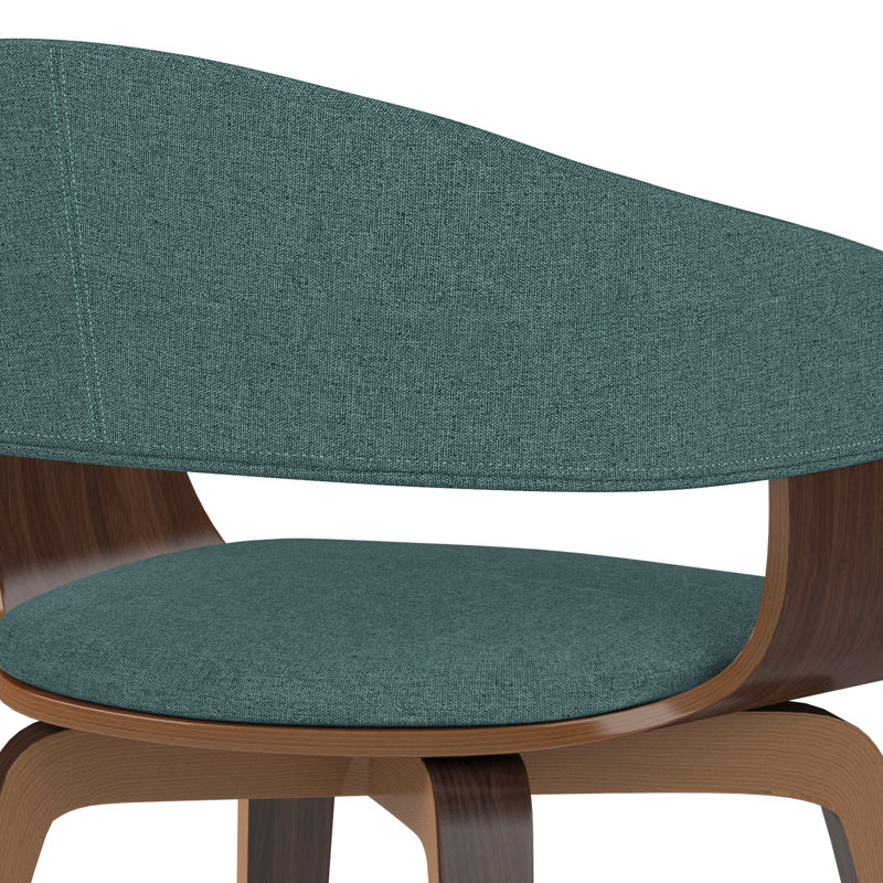 Calinda Light Turquoise Blue Upholstered Bentwood Dining Chair