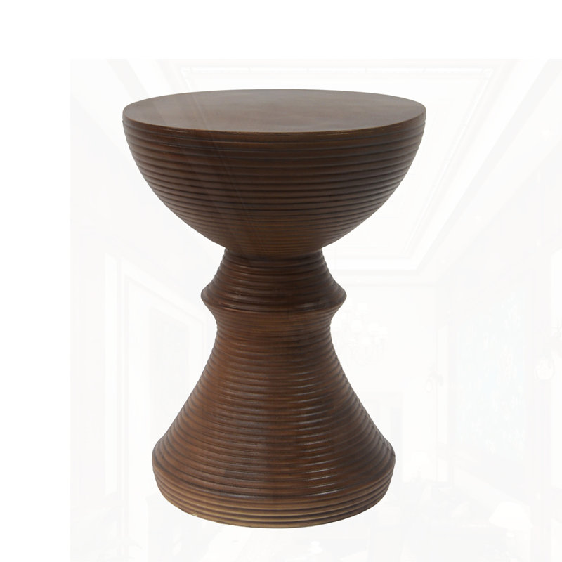 16"W Brown Concrete Outdoor Side Table