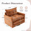 Fauteuil demi-tonneau pivotant avec base en métal massif pour le salon et la chambre à coucher-45513425
