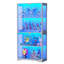  Vitrine avec portes en verre, vitrine à 4 niveaux, vitrine avec 3 lumières colorées pour objets de collection, armoires de rangement avec capteur de corps humain-484411847