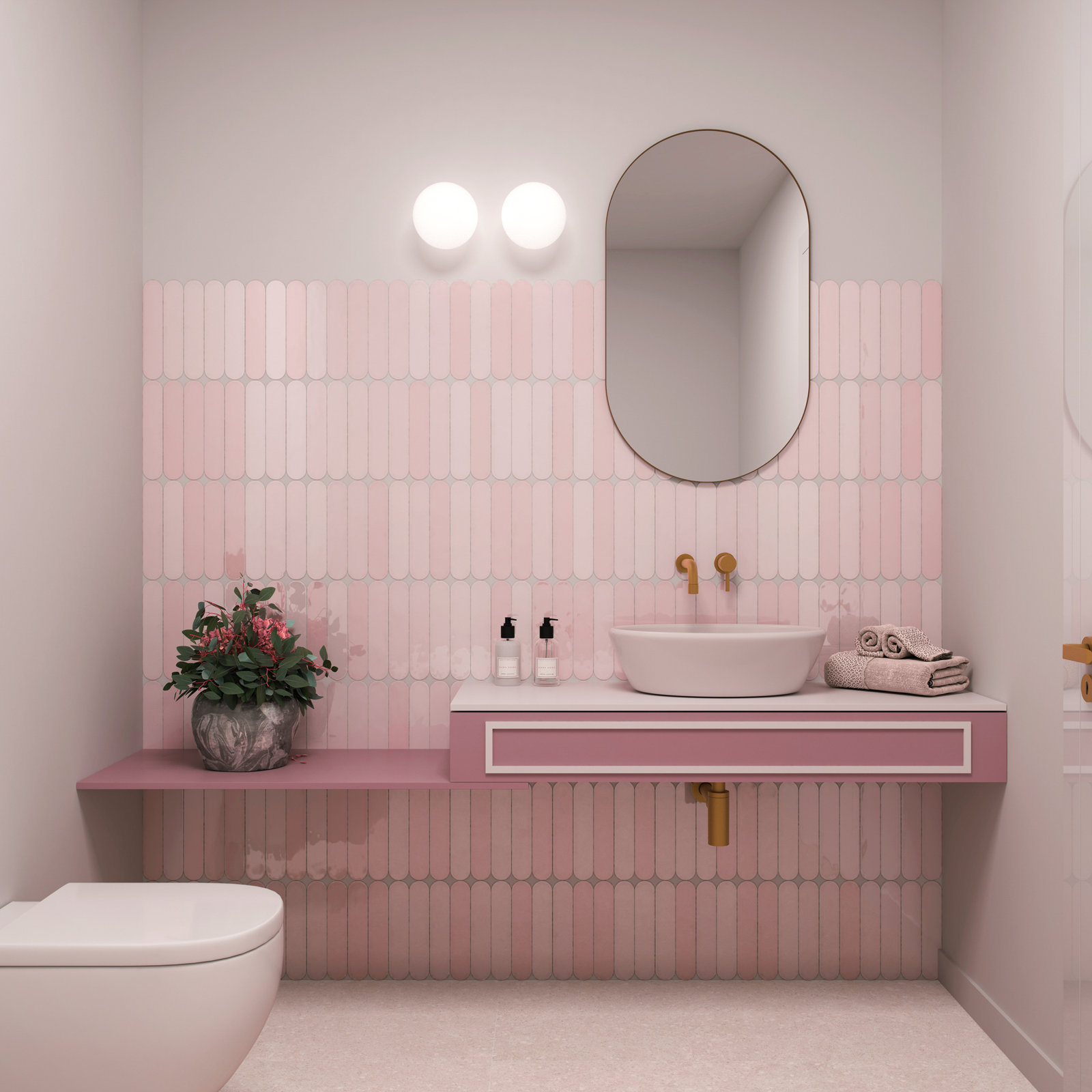 Metropolitan 2" x 10" Ceramic Subway Tile, Rosa Pink