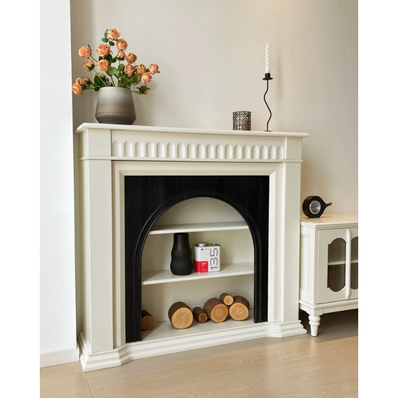 Armoire décorative française de style crème française, H 37,80 po x l 39,37 po x P 12,60 po