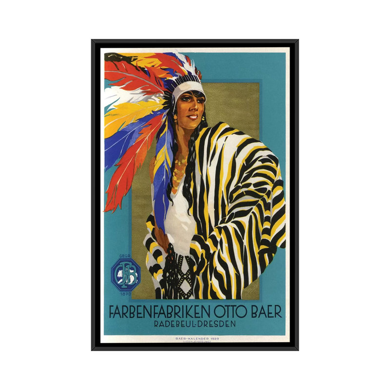 «Native American vêtements, 1929», impression sur toile, H 26 po x l 18 po x P 1,5 po, Toile avec cadre noir, Pas de tapis