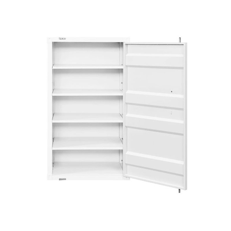 Coffre cargo blanc, armoire de rangement métallique avec porte simple de style conteneur