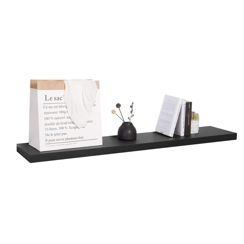 Floating Shelf, 22.9cm H x 70cm W  x 3.8cm D, Black