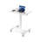 Small Standing Desk Mobile Portable Rolling Laptop PC Table On Wheels Adjustable Height Computer Workstation For Home Office, 19 Inch, Modern White
