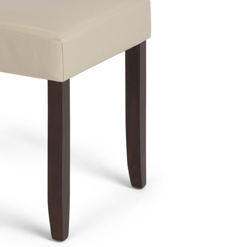 Acadian Andover Upholstered Parson Dining Chair with Tufted Backrest and Solid Wood Frame, Satin Cream
