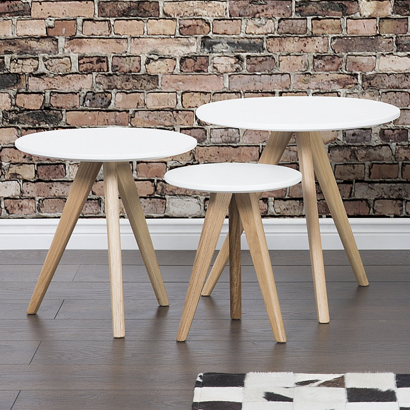 Duke Trestle Nesting Tables, White