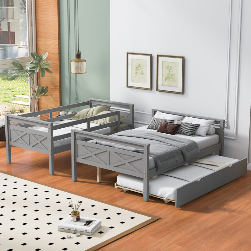 Bunk Bed With Ladder, Gray