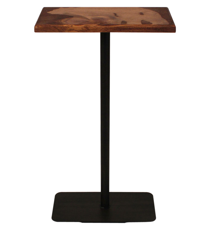 Bridget Pine Solid Wood Top Metal Base Dining Table