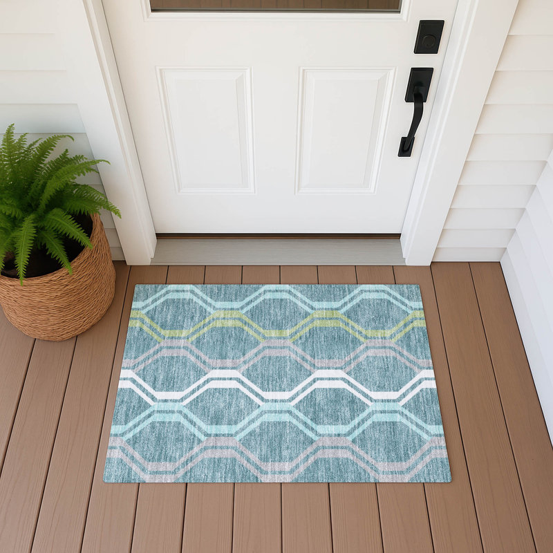 Machine Washable Indoor/Outdoor Chantille ACN2326 Mid-Century Modern Rug, Rectangle 1'8" x 2'6"