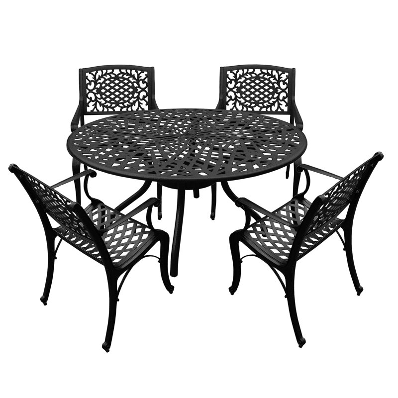 Medinger 4 - Person Patio Dining Set with Round Table