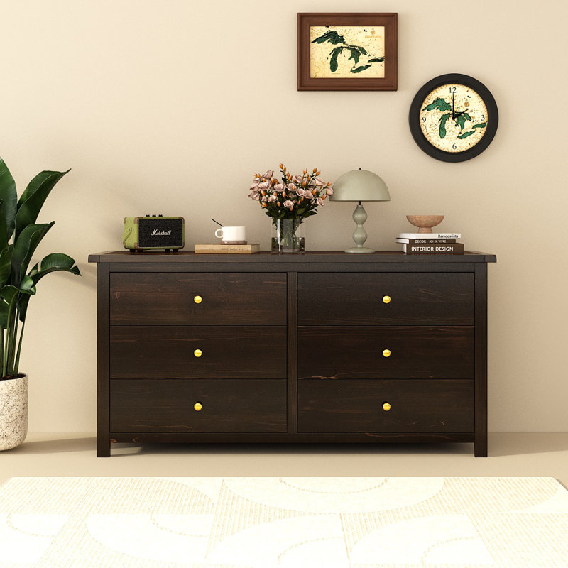 Commode 6 tiroirs Arise-sun, Marron foncé