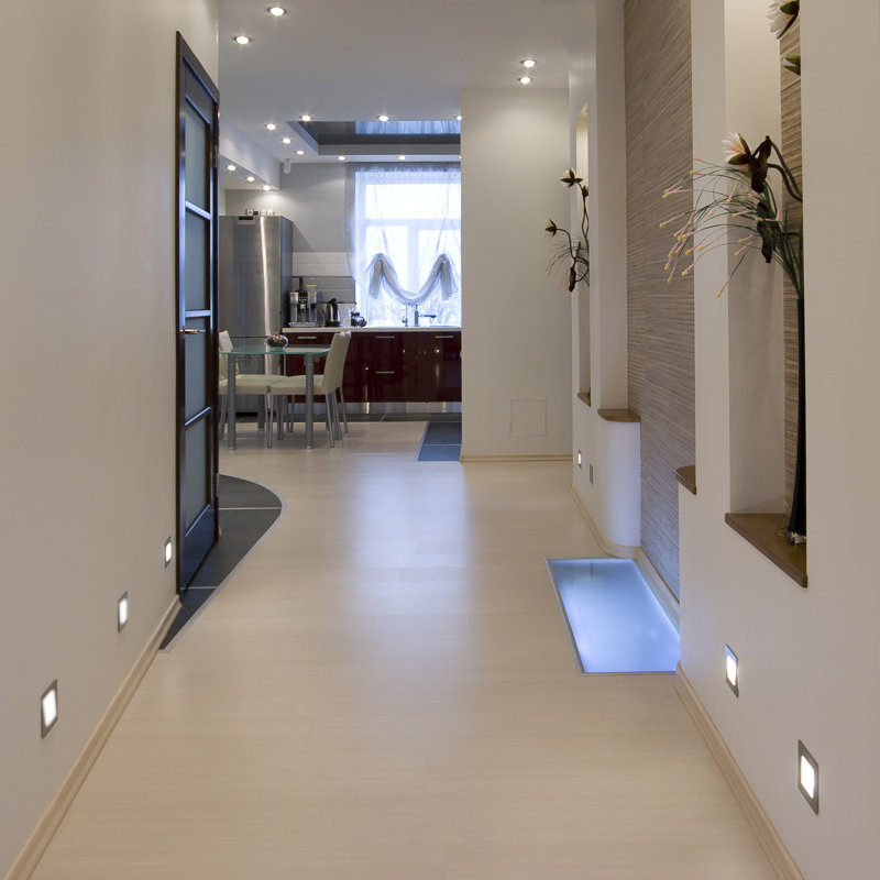 Oil-Rubbed Bronze Square LED Step Light with Frosted Glass