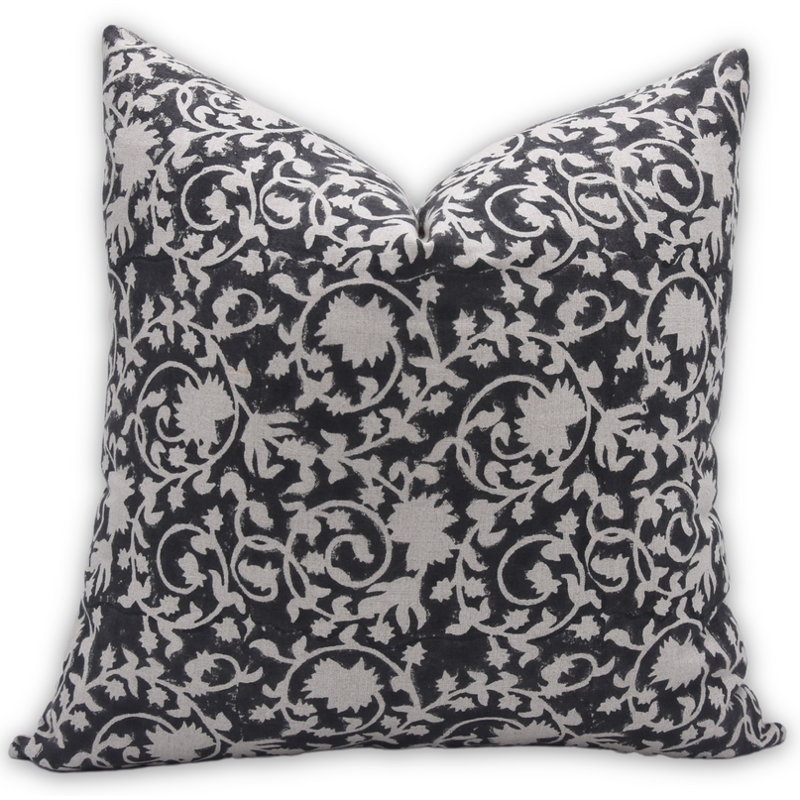 Housse de coussin Fabcline, H 16 po x l 16 po, Carré, Floral 4