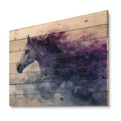 Lavande de rêve cheval harmonie II - impression de cheval animal sur bois - sur bois de pin naturel