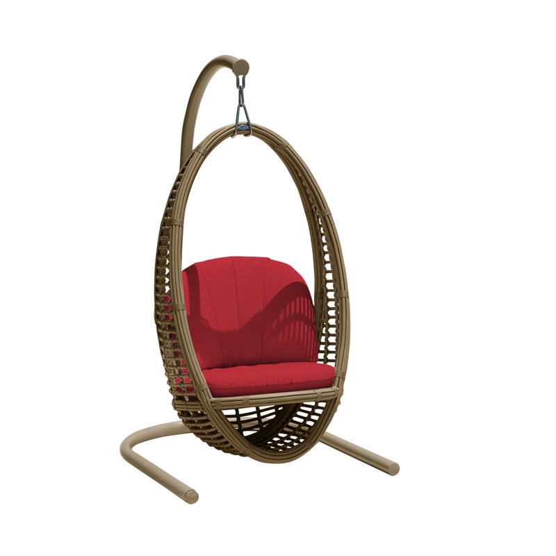 Heri Porch Swing with Stand, Kubu Mushroom, Canvas Canvas Sunbrella® Canvas