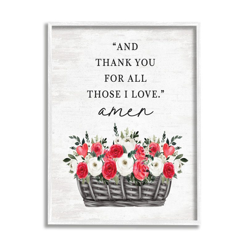Ba-830, encadré «Thank You Loves Rose Blooms», impression sur bois encadrée, Giclée encadrée blanc bord de mer