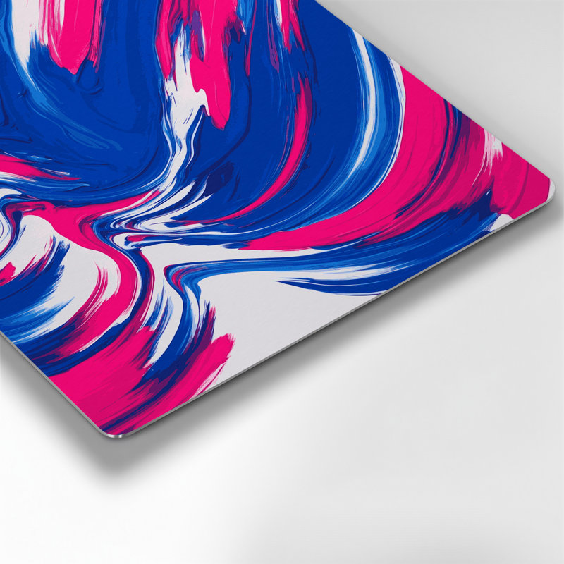Abstrait couleur champ 52, art mural en métal bleu, H 11 po x l 14 po