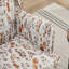 Fauteuil d'appoint de style moderne avec pieds en bois rétro, fauteuil d'appoint rembourré en tissu confortable, fauteuil d'appoint simple à motif floral