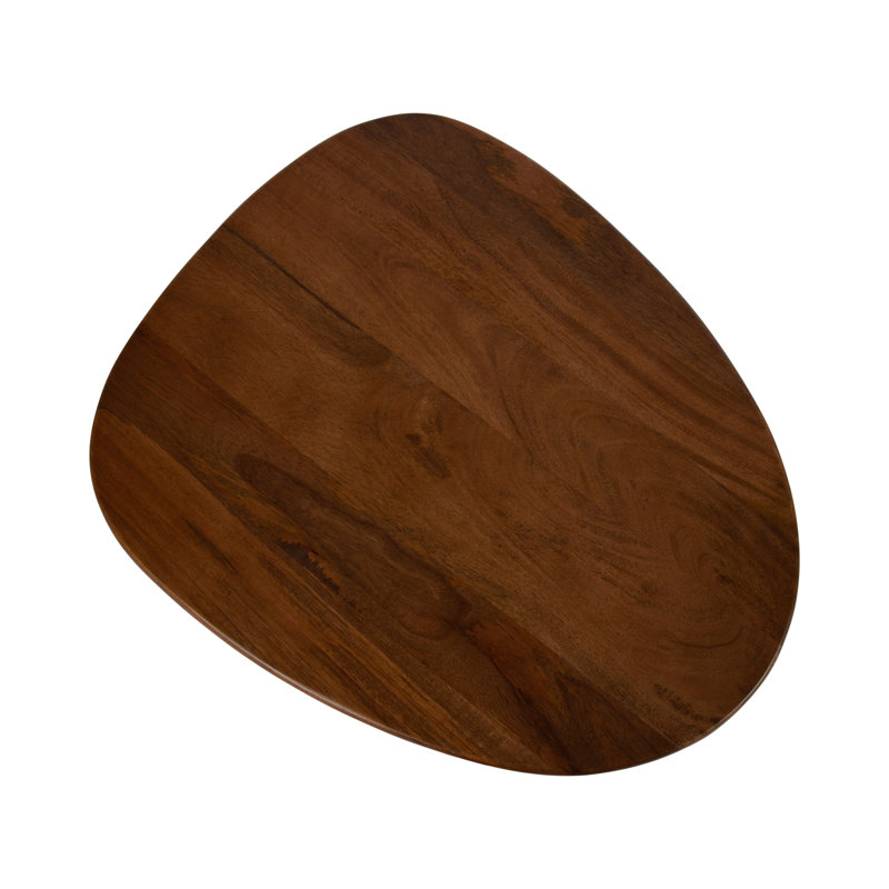 Irregular Living Room Side Table, Dark Brown Wood