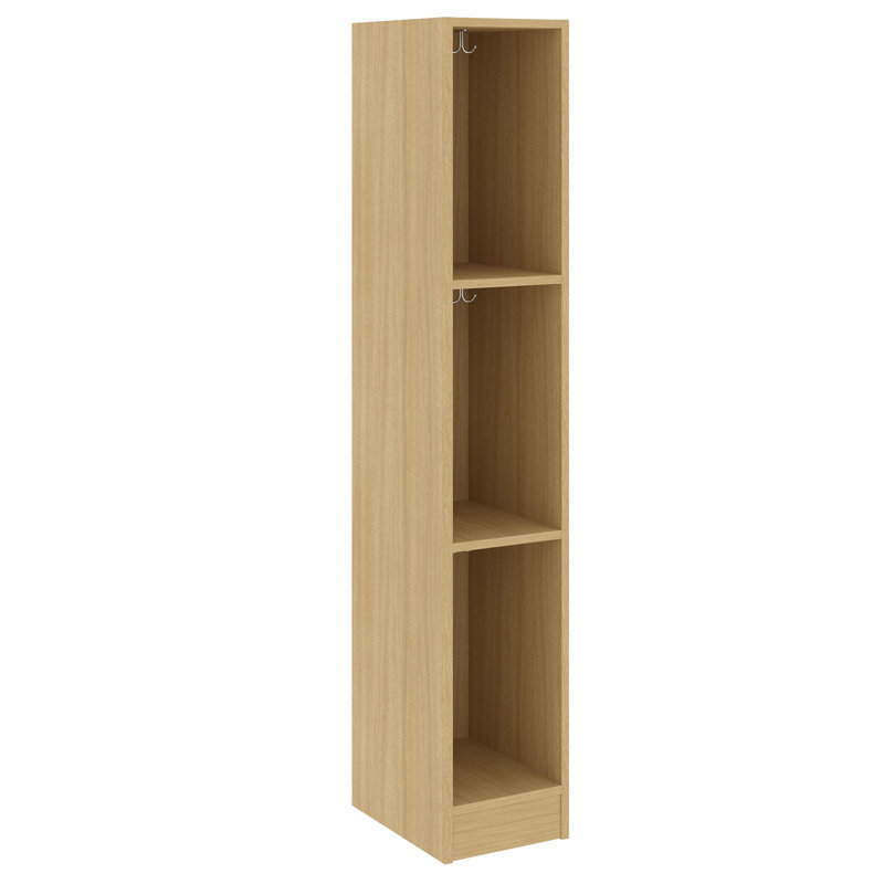Armoire de salle de classe simple et large à trois compartiments, H 59 po x l 12,5 po x P 17 po, Chêne Door County