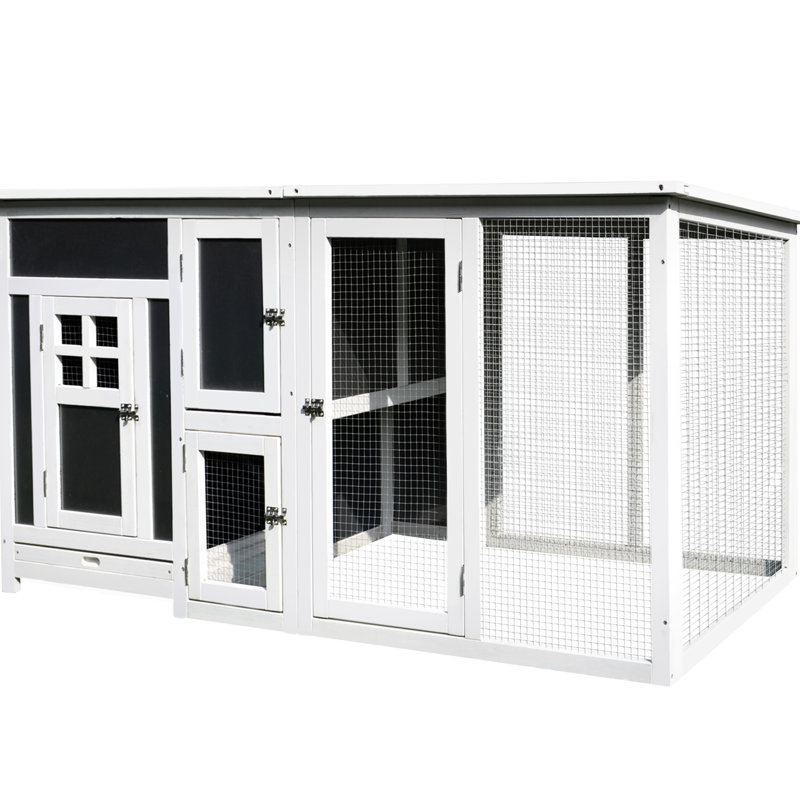 Poulailler d'extérieur 63 po en bois avec aire de nidification, nichoir, poulailler respirant 63 po