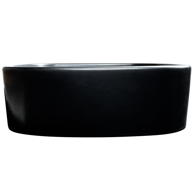 Regatta Poured Square Vessel Bathroom Sink, Matte Black