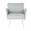 De 2 fauteuils club en acier gris et gris, expérience en bord de mer, avec structure, coussins en mousse haute densité, tissu hydrofuge, corde tissée à la main, processus d'assemblage facile