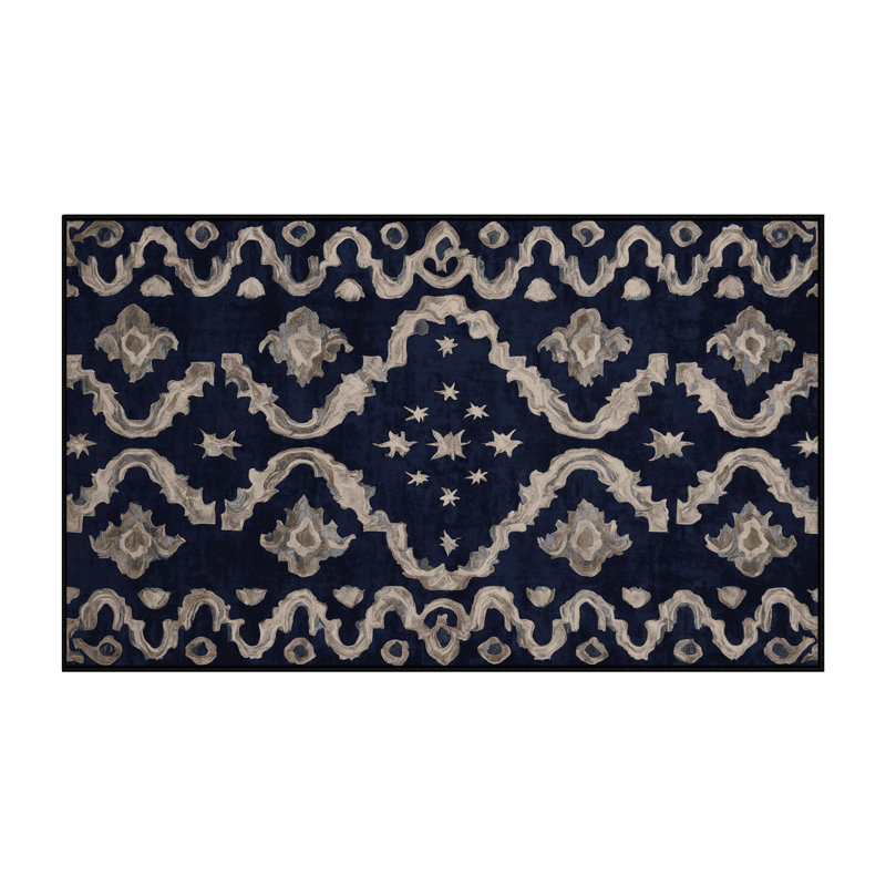 Machine Washable Gray Area Rug, Rectangle 5' x 8'