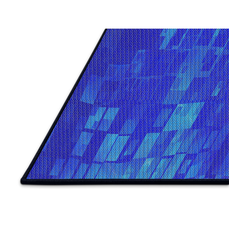 Tapis de zone bleue à motifs, Rectangle 5 pi x 7 pi