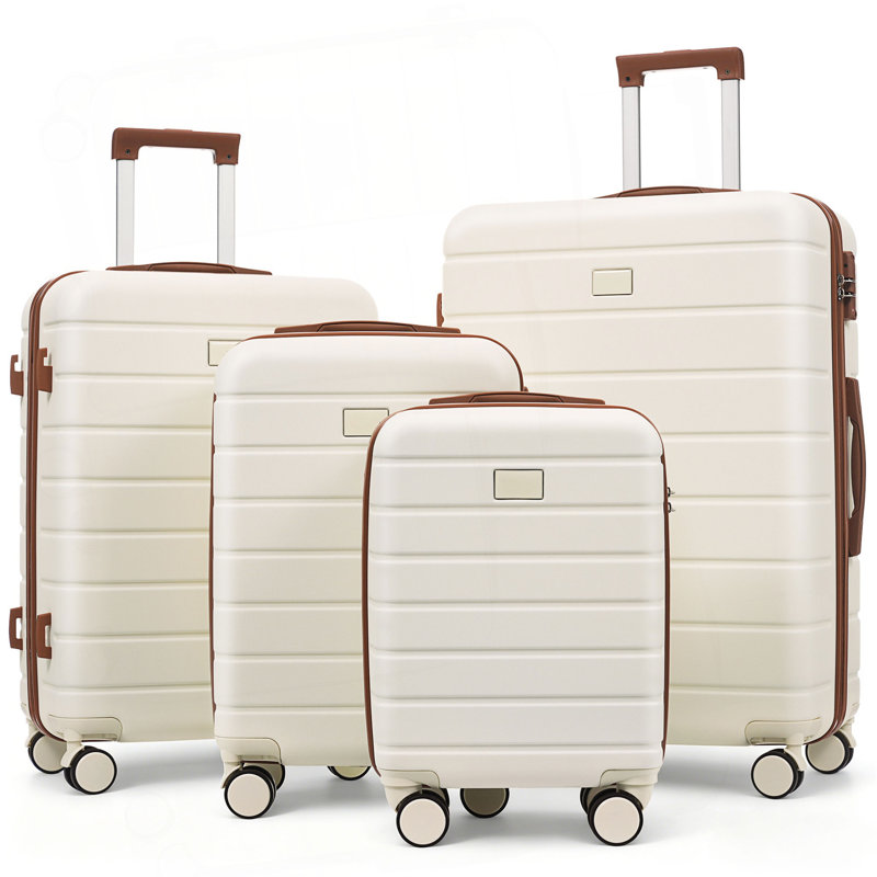 Ensemble de valises rigides 4 pièces avec serrure TSA, valises à roulettes 16/20/24/28 pouces