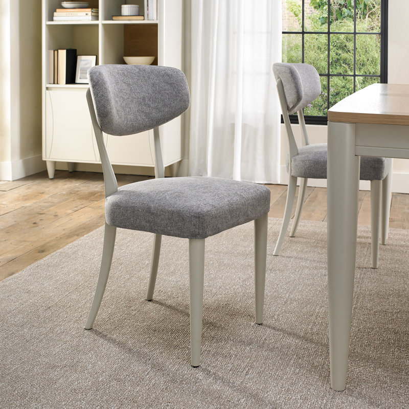 19cm H Fabric Upholstered Side Chair in Grey, Grey