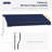 Retractable Awning, Patio Awning Sunshade Shelter With Manual Crank Handle, 280Gsm UV Resistant Fabric And Aluminum Frame For Deck, Balcony, Yard,Sunshade Conapy-115625718-115625719-115625716