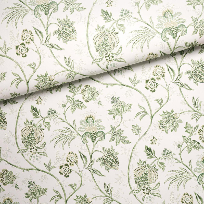 Papier peint Schumacher x Mark D. Sikes, Vert feuille