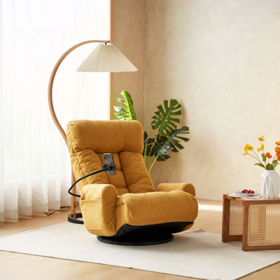 Fauteuil de jeu réglable à hauteur et à la tête, canapé rotatif à 360 degrés pour le salon, méridienne ergonomique avec support pour téléphone