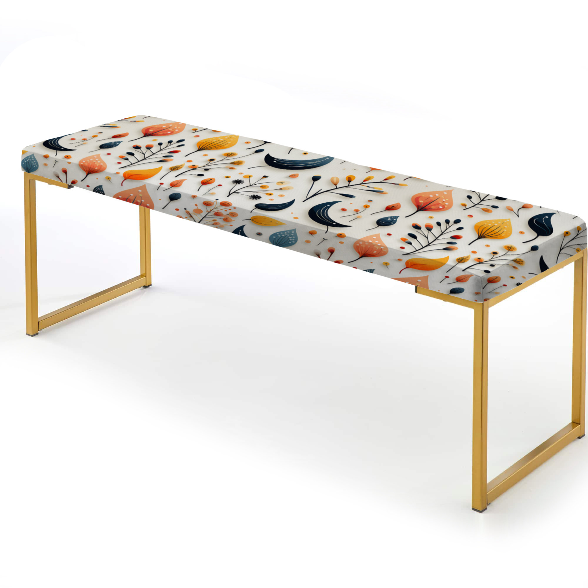 Design Art Minimalist Plants Paisley Pattern - Paisley Upholstered Gold ...