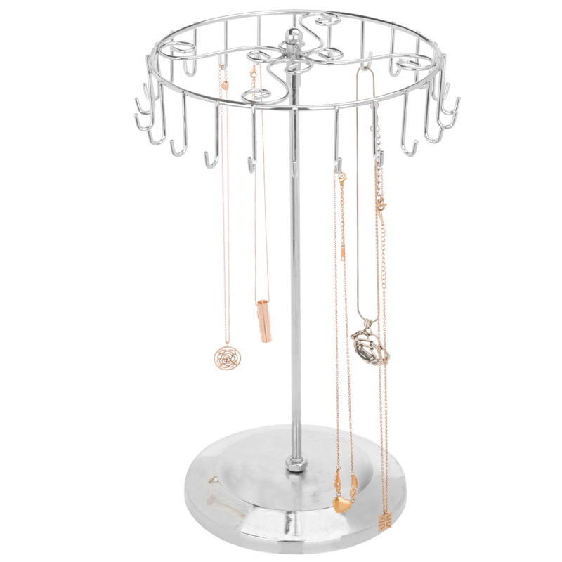 Rotating Tabletop Display Organizer Jewellery Stand, Silver