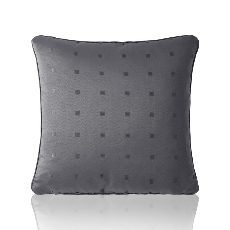 Norush Madison Geometric Scatter Cushion Covers with Filler Pads, Charcoal, 45 cm H x 45 cm W x 15 cm D