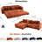 New Orange 107.98" Corduroy Modular With Movable Footstool, Two Handrails Cup Holders, To Bed Modern L Shaped , 4 Seats, Comfortable Seating, A Spacious-632505501