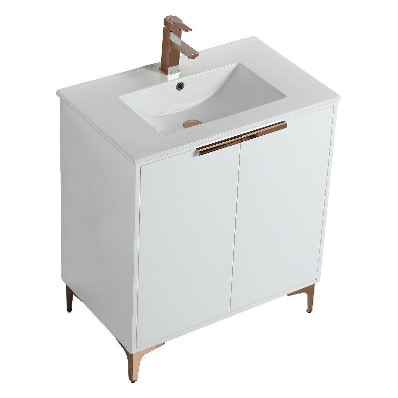 Ensemble de meuble-lavabo simple 30 po Dashae, Or mat