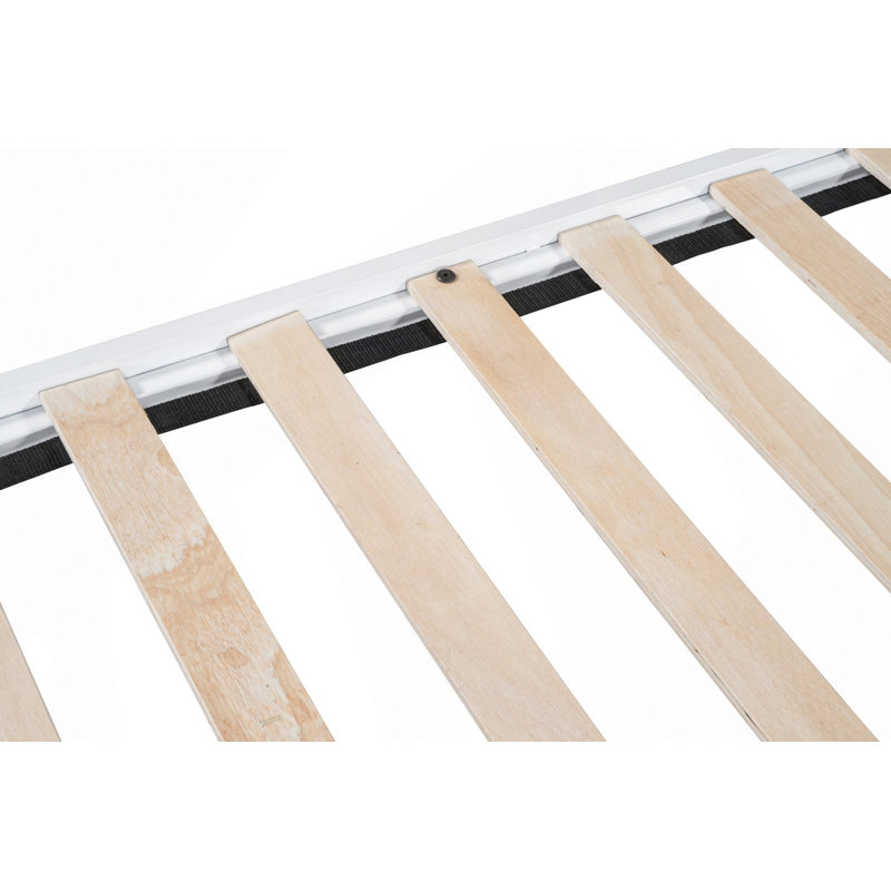 Lit en métal avec prise USB pour matelas sous le lit et tête de lit avec structure en métal