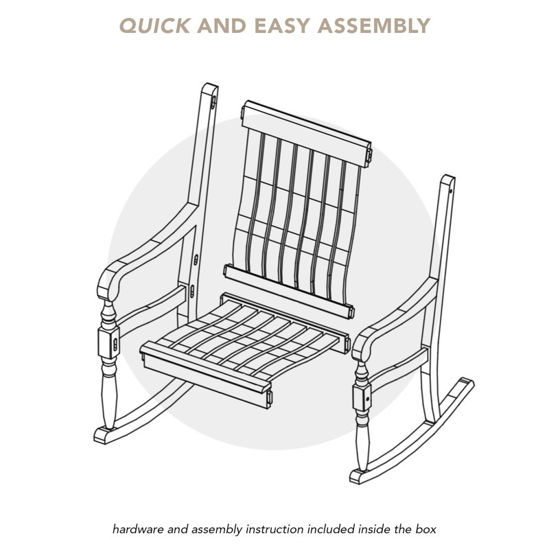 Oisin Solid Wood Outdoor Rocking Chair, Noir