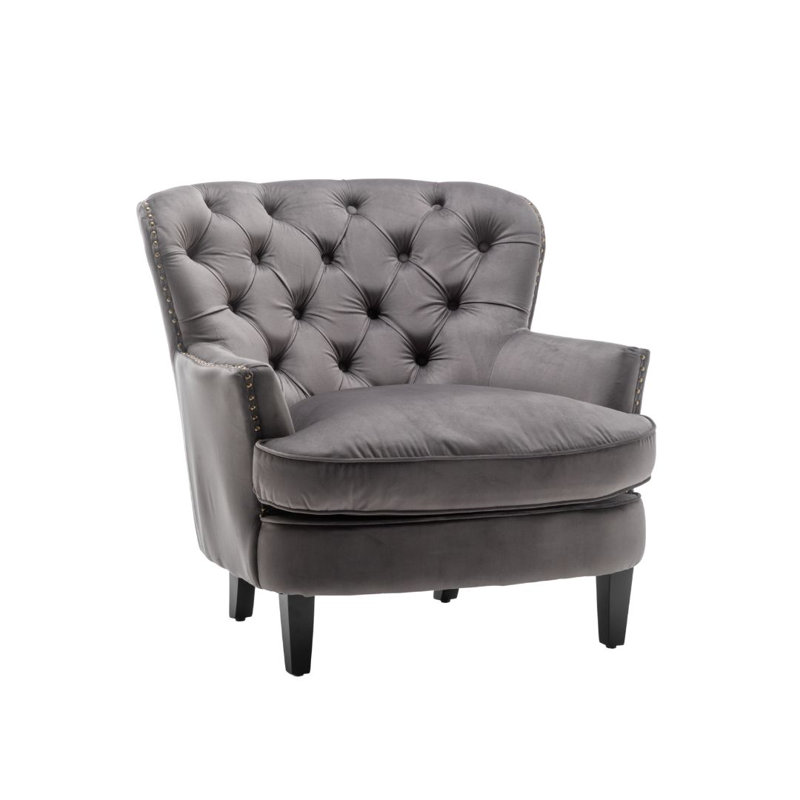 Higgenbotham Armchair, Grey Velvet