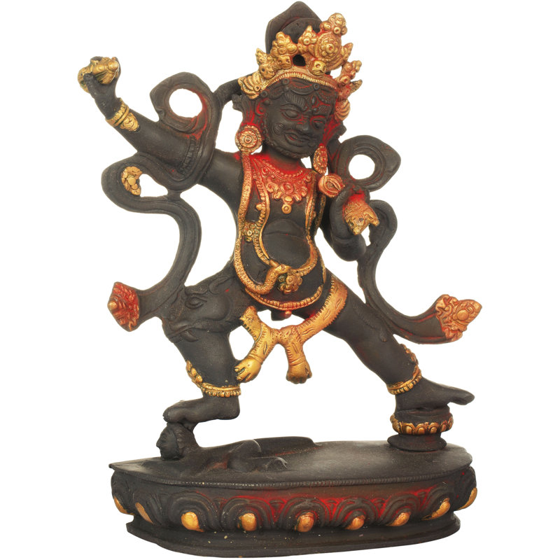 9.6" Handmade Brass Vajrapani Statue – Tibetan Buddhist Deity of Power & Protection (Solid Brass)