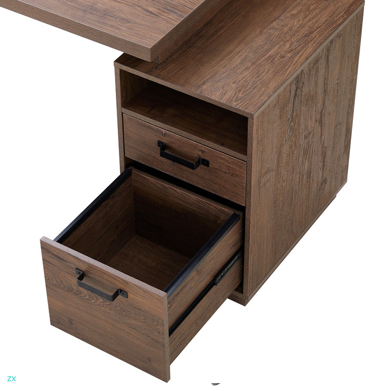 Bureau d'ordinateur à domicile avec tiroirs / dossiers suspendus de format lettre, table d'écriture 65 pouces avec tiroirs