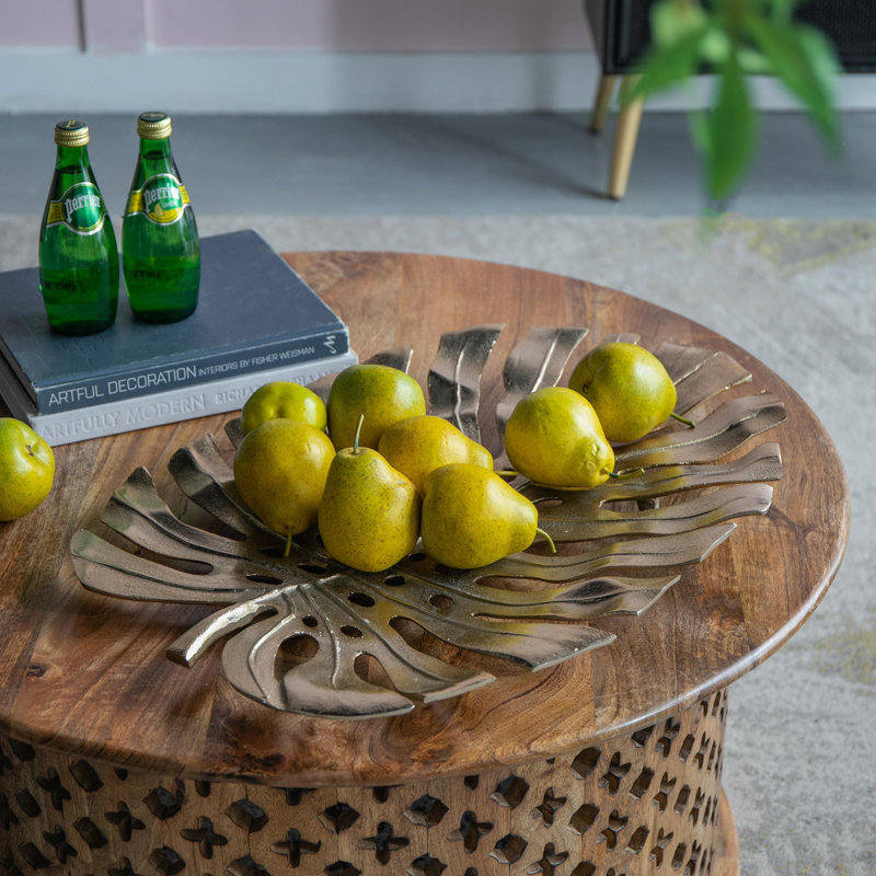 Décoration murale feuille d'or Monstera, H 17,30 po x l 24,80 po x P 2 po